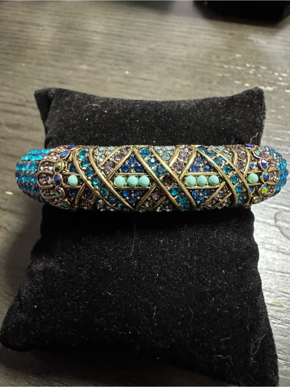 Heidi daus Turquoise Blue Crystal Hinged Bracelet - Elegant Women's Jewelry